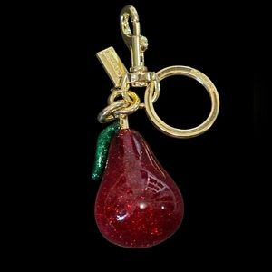 Letter "C" Red Pear Keychain | Keyfob | Bag Charm